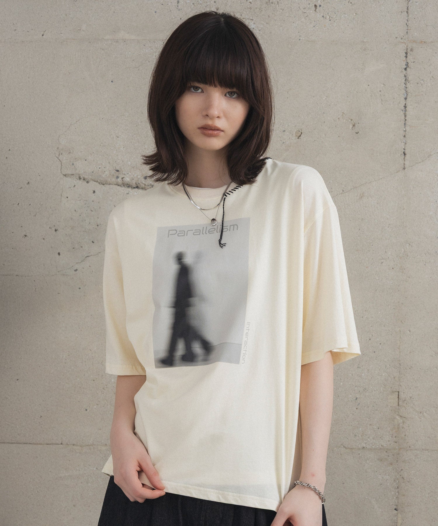 Neck Stitch Photo Graphic T-Shirt / ネックステッチ 写真グラフィックTシャツ