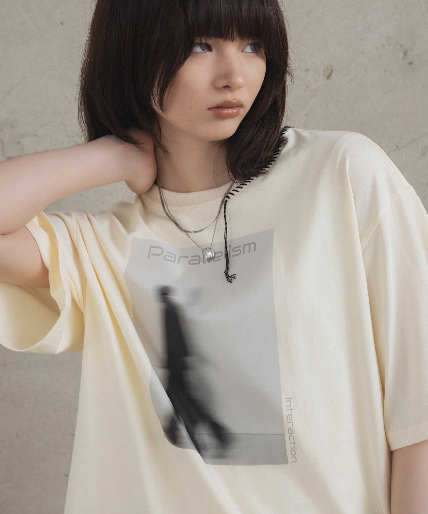 Neck Stitch Photo Graphic T-Shirt / ネックステッチ 写真グラフィックTシャツ