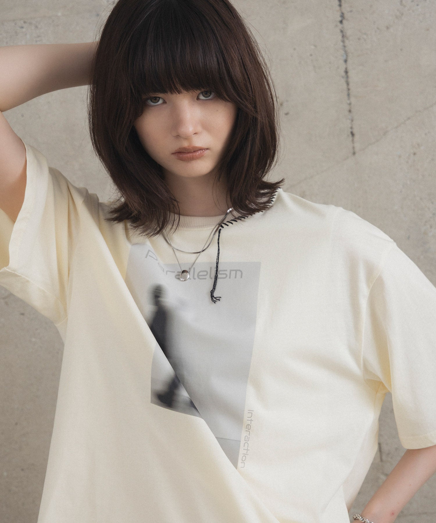 Neck Stitch Photo Graphic T-Shirt / ネックステッチ 写真グラフィックTシャツ