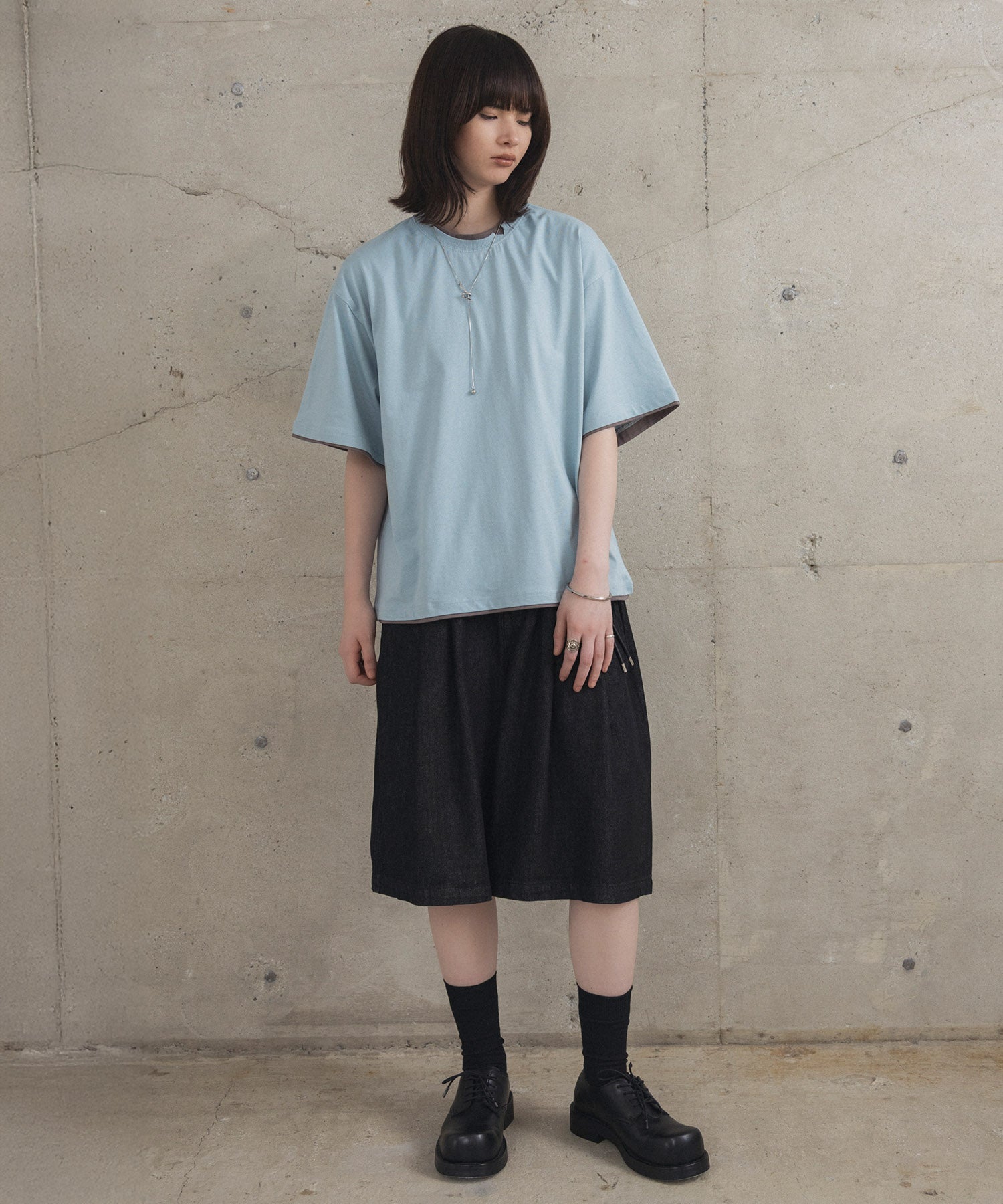 Neck Detail Plain T-Shirt / ネックディテール Tシャツ