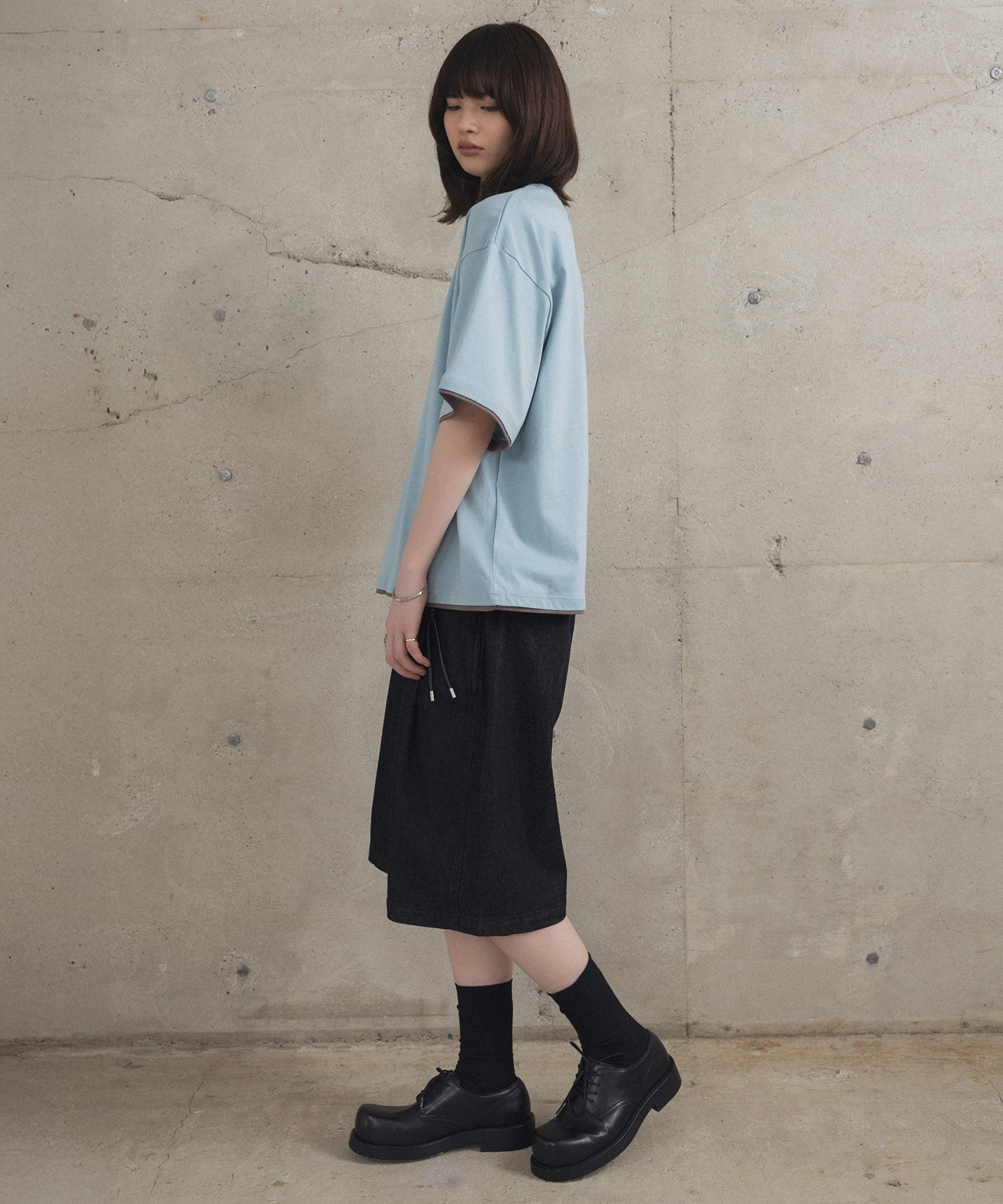 Neck Detail Plain T-Shirt / ネックディテール Tシャツ