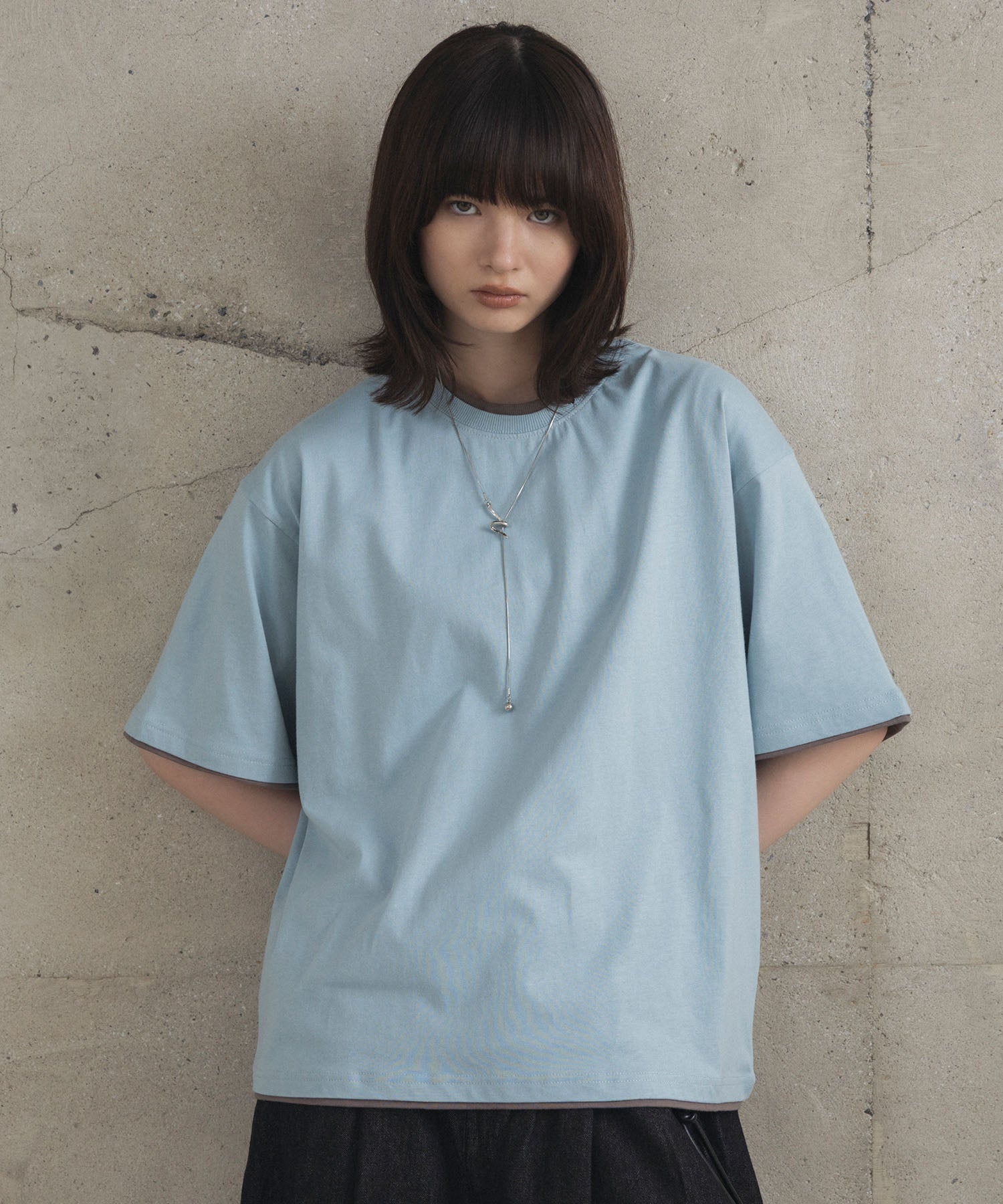 Neck Detail Plain T-Shirt / ネックディテール Tシャツ