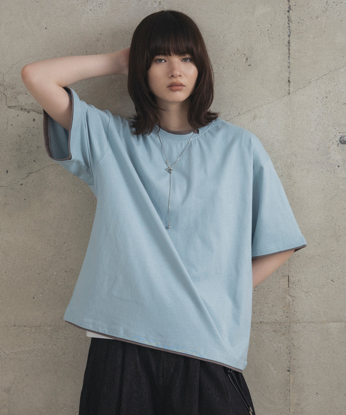 Neck Detail Plain T-Shirt / ネックディテール Tシャツ