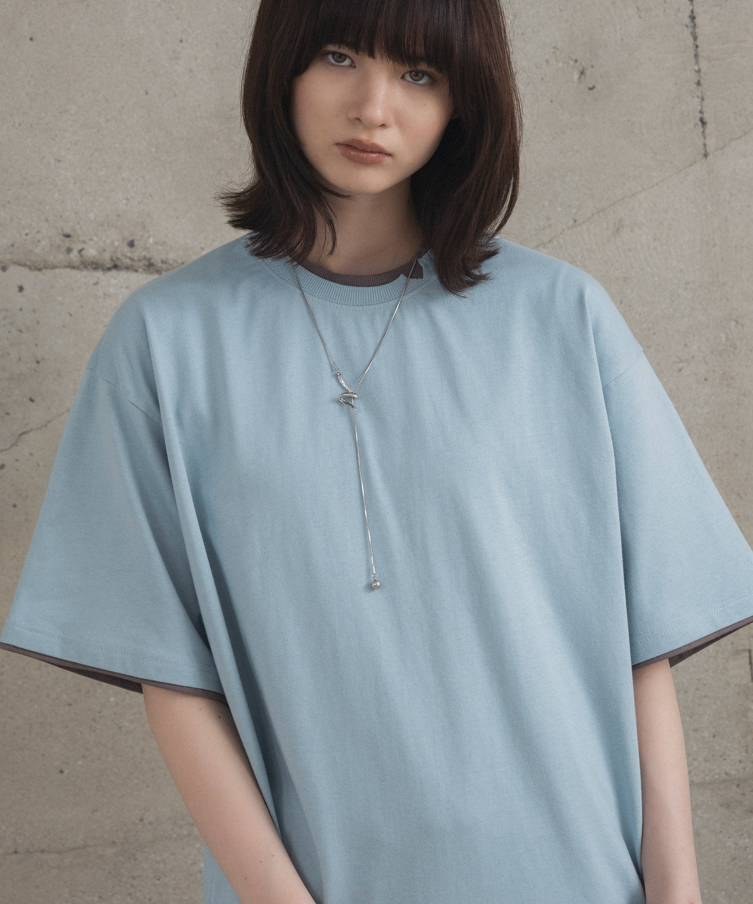 Neck Detail Plain T-Shirt / ネックディテール Tシャツ