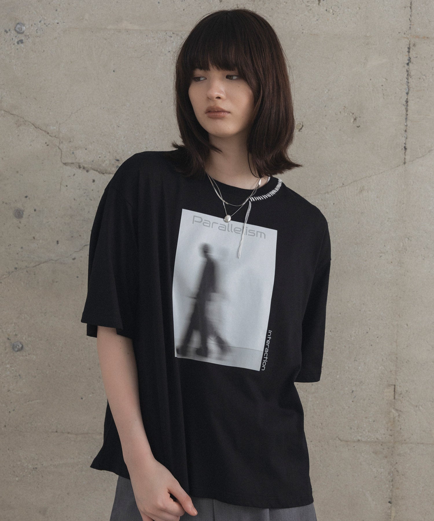 Neck Stitch Photo Graphic T-Shirt / ネックステッチ 写真グラフィックTシャツ