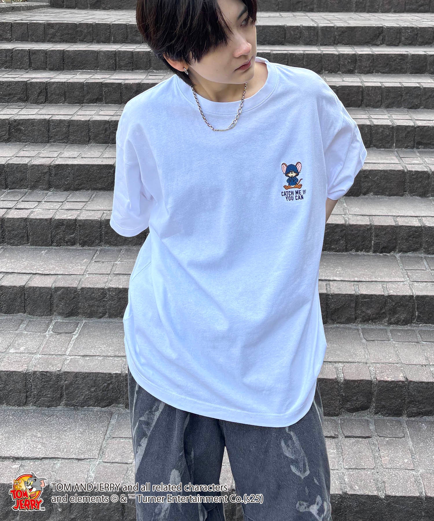 25SS【TOM&JERRY / トムトジェリー】ジェリー ビッグシルエットバックプリントTシャツ