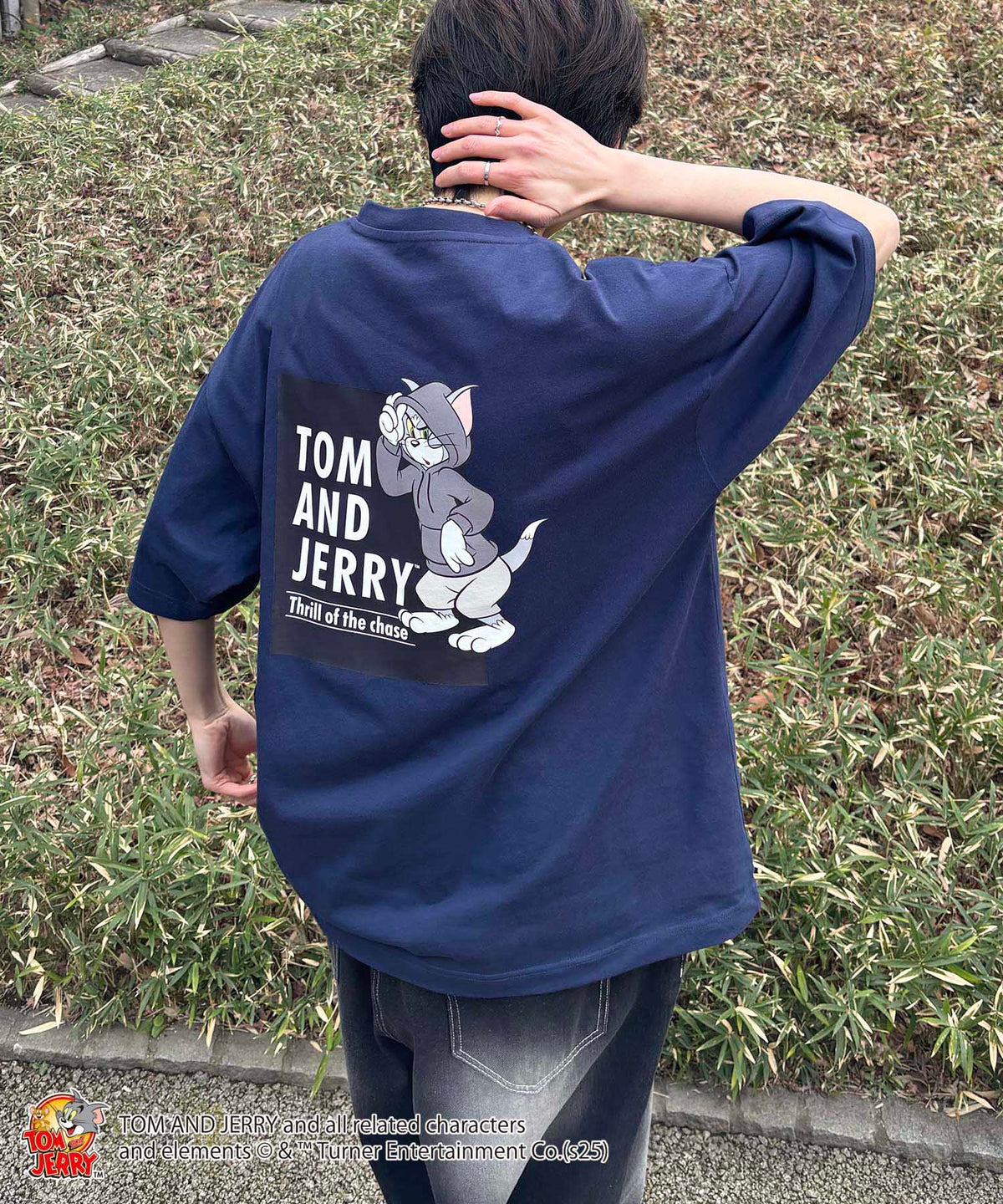 25SS【TOM&JERRY / トムトジェリー】トム ビッグシルエットバックプリントTシャツ