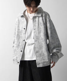 【新色追加】ビッグシルエット ヴィンテージライク ケミカルウォッシュ加工  ブルゾン デニムジャケット