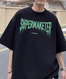韓国ストリート ビッグシルエット ロゴプリントTシャツ