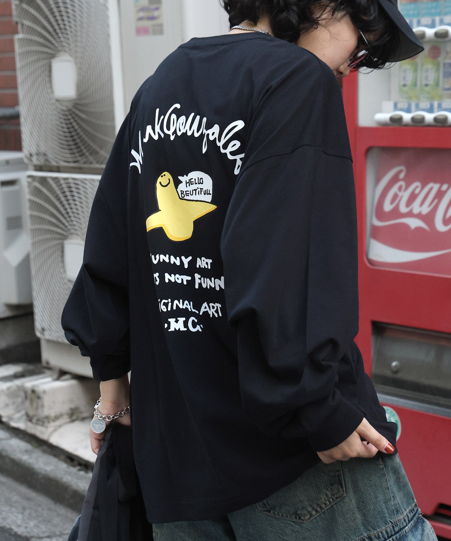 【MARK GONZALES ARTWORK COLLECTION / マークゴンザレス】ワンポイント刺繍 / アーチロゴバックプリント ビッグシルエットロンT
