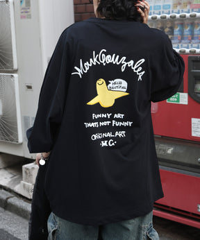 【MARK GONZALES ARTWORK COLLECTION / マークゴンザレス】ワンポイント刺繍 / アーチロゴバックプリント ビッグシルエットロンT