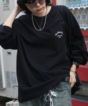 【MARK GONZALES ARTWORK COLLECTION / マークゴンザレス】ワンポイント刺繍 / アーチロゴバックプリント ビッグシルエットロンT