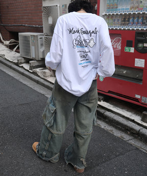 【MARK GONZALES ARTWORK COLLECTION / マークゴンザレス】ワンポイント刺繍 / カラーロゴバックプリント ビッグシルエットロンT