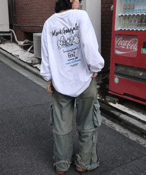 【MARK GONZALES ARTWORK COLLECTION / マークゴンザレス】ワンポイント刺繍 / カラーロゴバックプリント ビッグシルエットロンT
