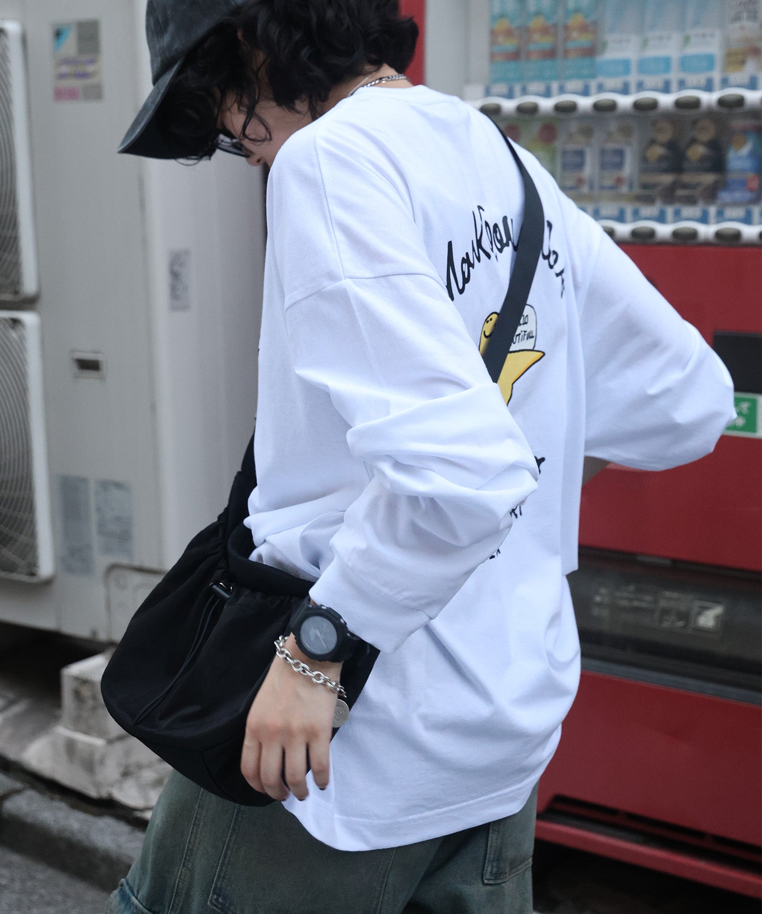 【MARK GONZALES ARTWORK COLLECTION / マークゴンザレス】ワンポイント刺繍 / アーチロゴバックプリント ビッグシルエットロンT