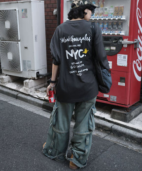 【MARK GONZALES ARTWORK COLLECTION / マークゴンザレス】ワンポイント刺繍 / エンジェルロゴバックプリント ビッグシルエットロンT