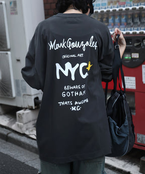 【MARK GONZALES ARTWORK COLLECTION / マークゴンザレス】ワンポイント刺繍 / エンジェルロゴバックプリント ビッグシルエットロンT