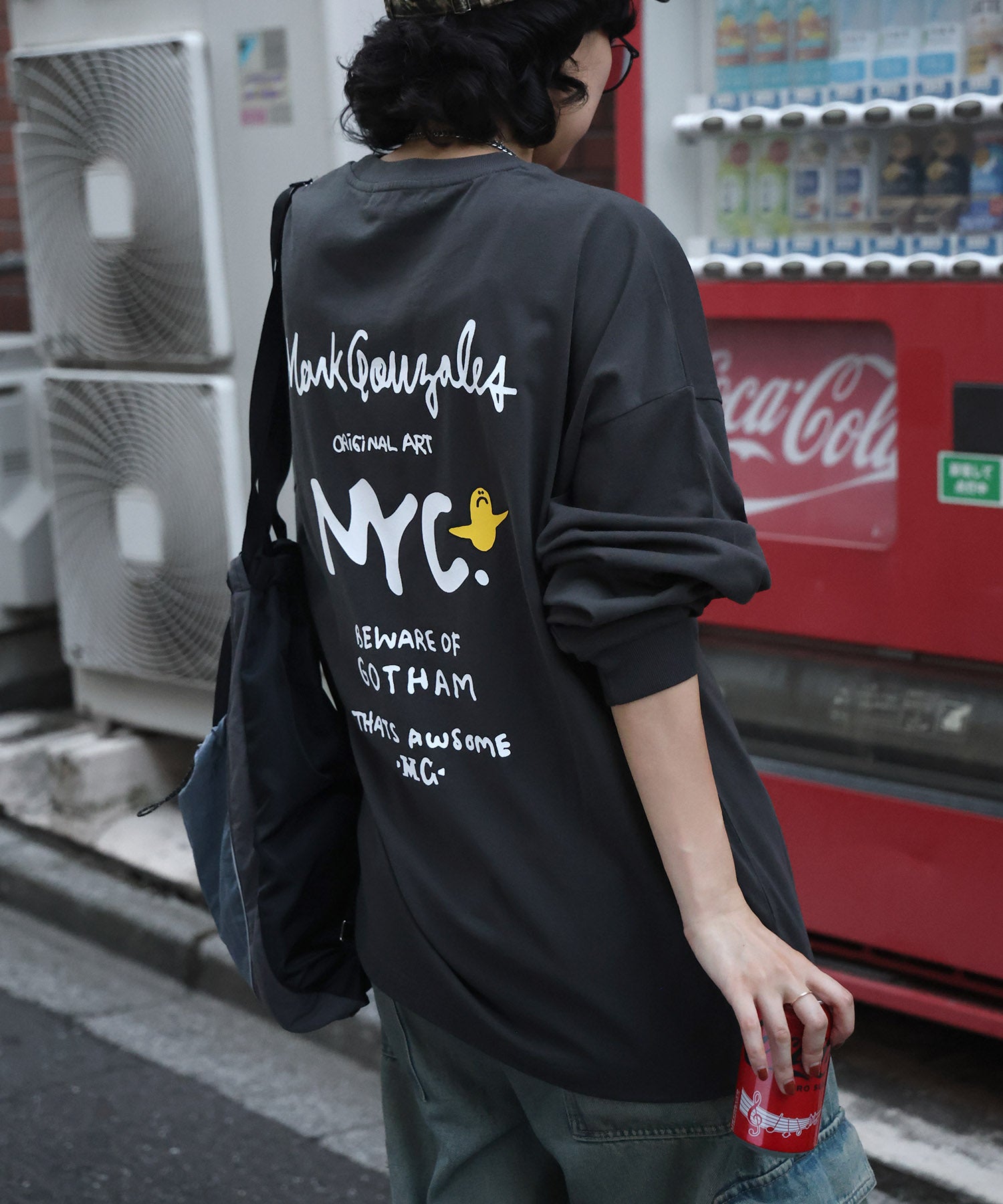 【MARK GONZALES ARTWORK COLLECTION / マークゴンザレス】ワンポイント刺繍 / エンジェルロゴバックプリント ビッグシルエットロンT