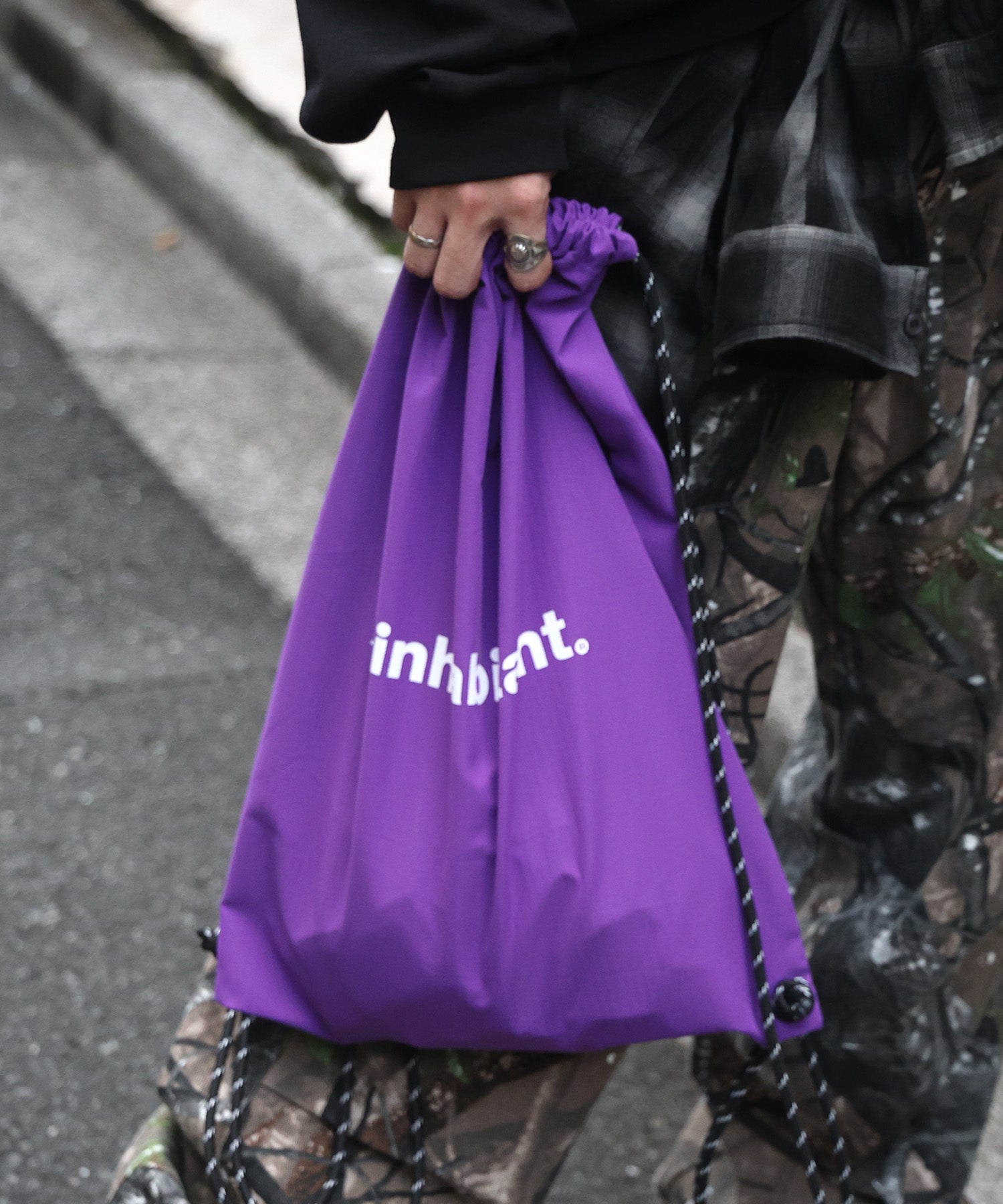25SS【INHABITANT】ワンポイント ブランドロゴプリント ベーシック ナップザック