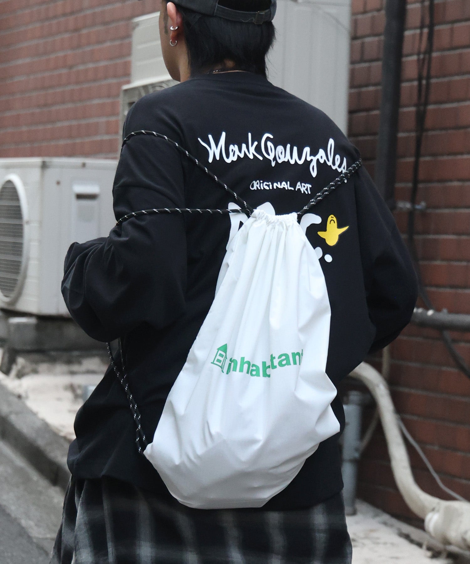 25SS【INHABITANT】ワンポイント ブランドロゴプリント ベーシック ナップザック