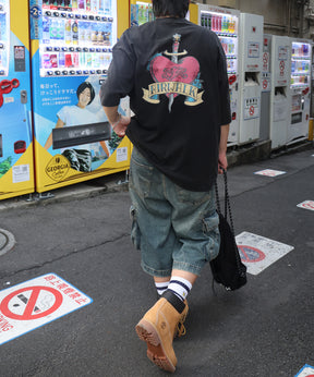 25SS【AIRWALK】ヴィンテージライク ハードグラフィック ボックスシルエット半袖Tシャツ