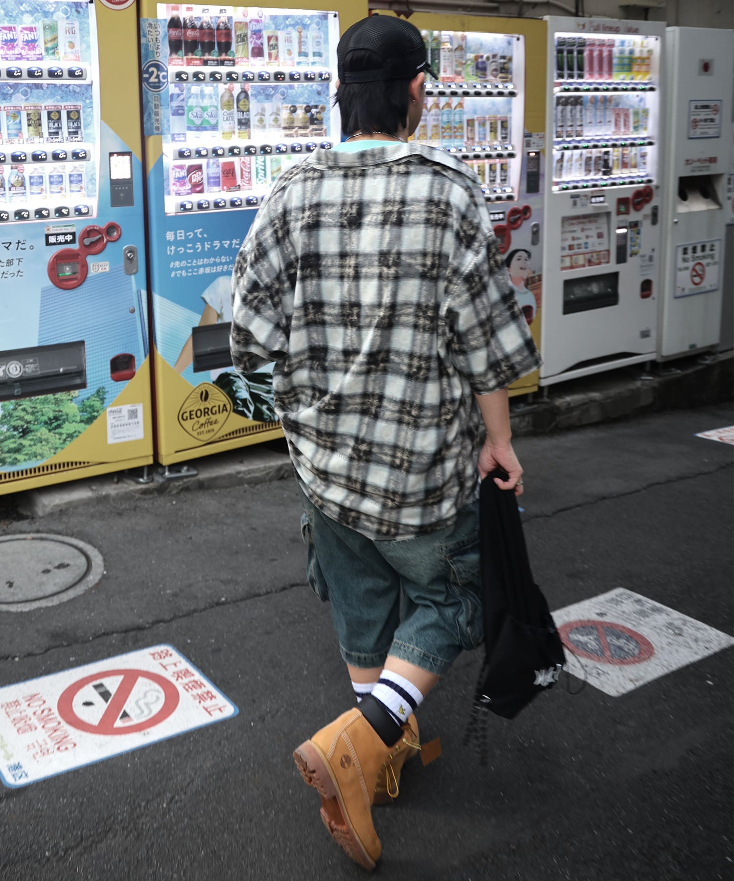 25SS ウォッシュ加工 半袖チェックシャツ