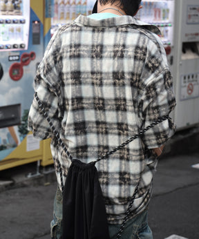 25SS ウォッシュ加工 半袖チェックシャツ