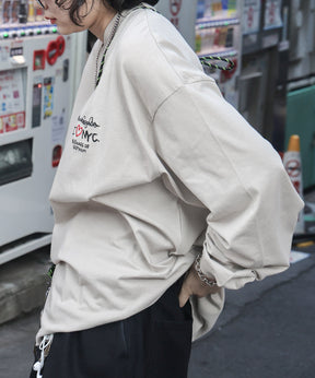 【MARK GONZALES ARTWORK COLLECTION / マークゴンザレス】ワンポイント刺繍 / ハートロゴバックプリント ビッグシルエットロンT
