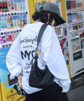 【MARK GONZALES ARTWORK COLLECTION / マークゴンザレス】ワンポイント刺繍 / エンジェルロゴバックプリント ビッグシルエットロンT
