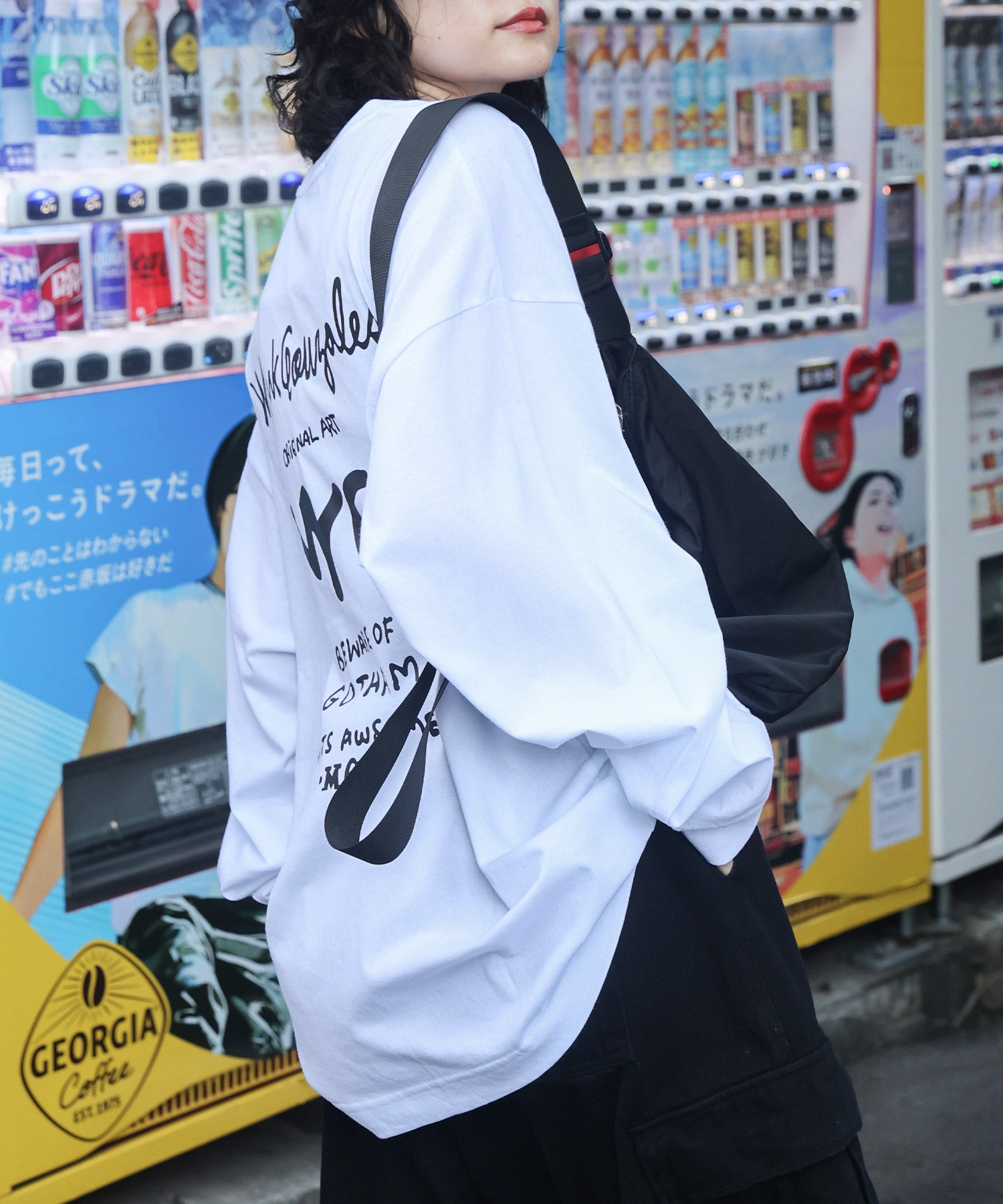 【MARK GONZALES ARTWORK COLLECTION / マークゴンザレス】ワンポイント刺繍 / エンジェルロゴバックプリント ビッグシルエットロンT