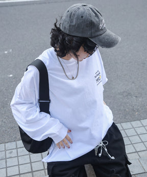 【MARK GONZALES ARTWORK COLLECTION / マークゴンザレス】ワンポイント刺繍 / エンジェルロゴバックプリント ビッグシルエットロンT