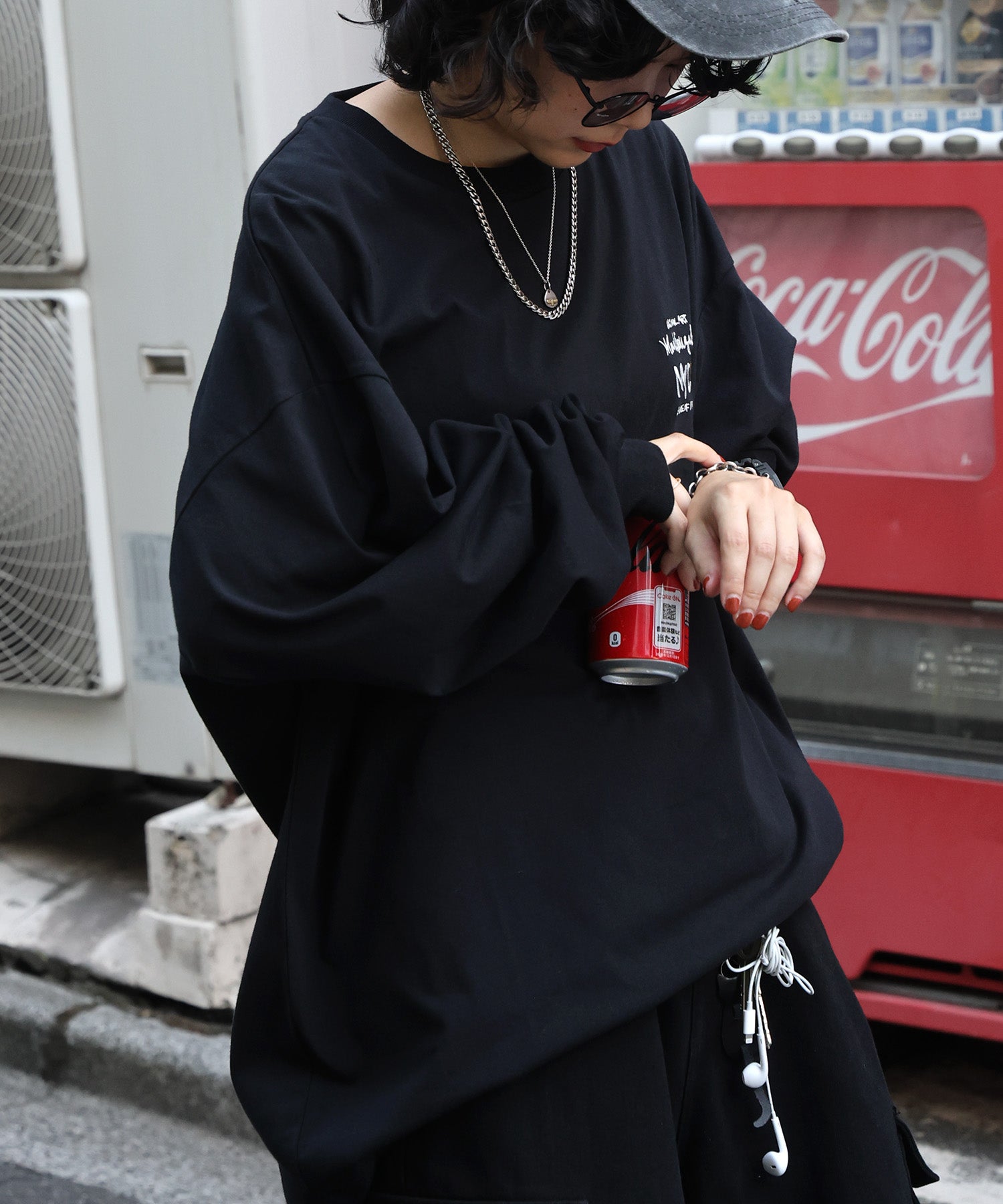 【MARK GONZALES ARTWORK COLLECTION / マークゴンザレス】ワンポイント刺繍 / エンジェルロゴバックプリント ビッグシルエットロンT