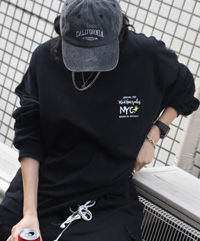 【MARK GONZALES ARTWORK COLLECTION / マークゴンザレス】ワンポイント刺繍 / エンジェルロゴバックプリント ビッグシルエットロンT