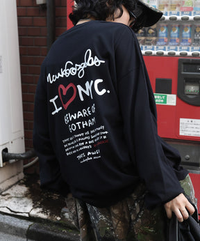 【MARK GONZALES ARTWORK COLLECTION / マークゴンザレス】ワンポイント刺繍 / ハートロゴバックプリント ビッグシルエットロンT
