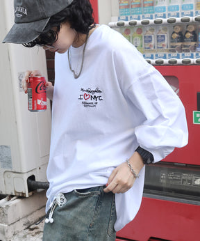 【MARK GONZALES ARTWORK COLLECTION / マークゴンザレス】ワンポイント刺繍 / ハートロゴバックプリント ビッグシルエットロンT