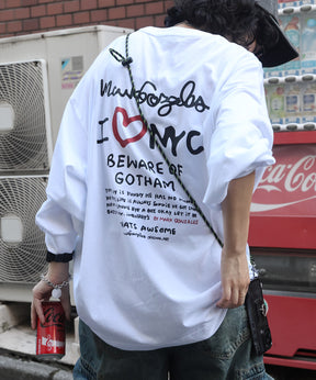 【MARK GONZALES ARTWORK COLLECTION / マークゴンザレス】ワンポイント刺繍 / ハートロゴバックプリント ビッグシルエットロンT