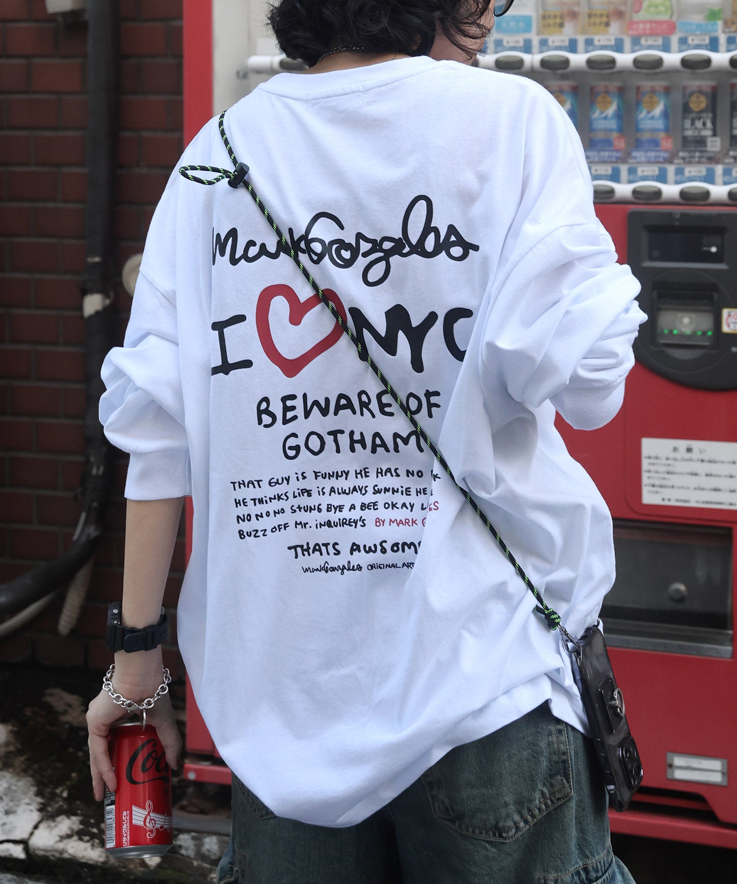 【MARK GONZALES ARTWORK COLLECTION / マークゴンザレス】ワンポイント刺繍 / ハートロゴバックプリント ビッグシルエットロンT