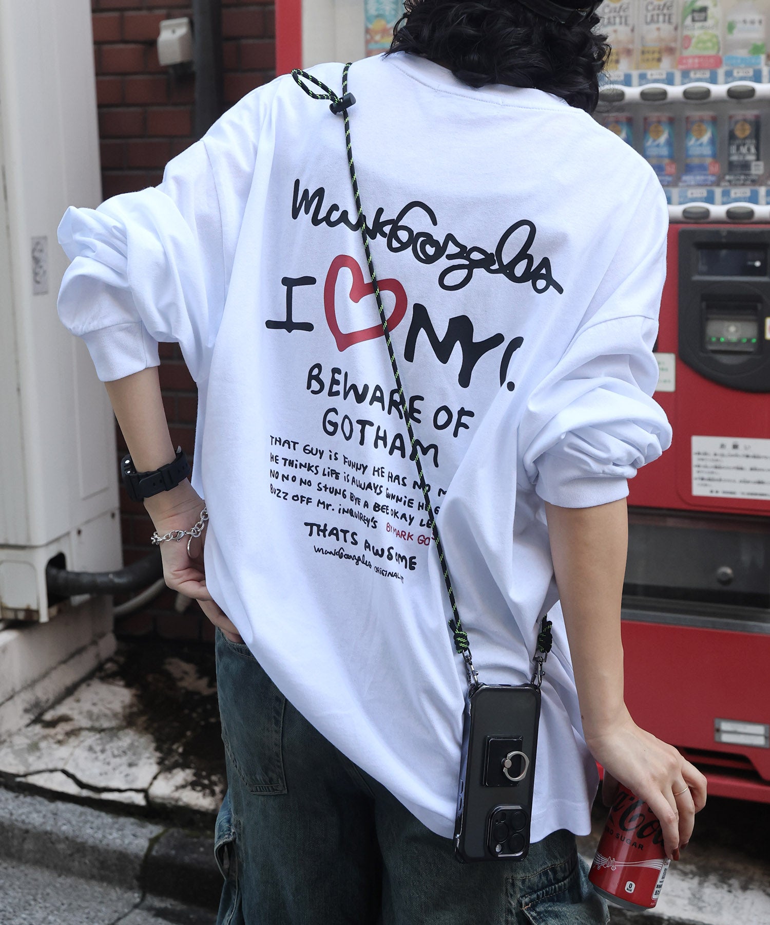 【MARK GONZALES ARTWORK COLLECTION / マークゴンザレス】ワンポイント刺繍 / ハートロゴバックプリント ビッグシルエットロンT