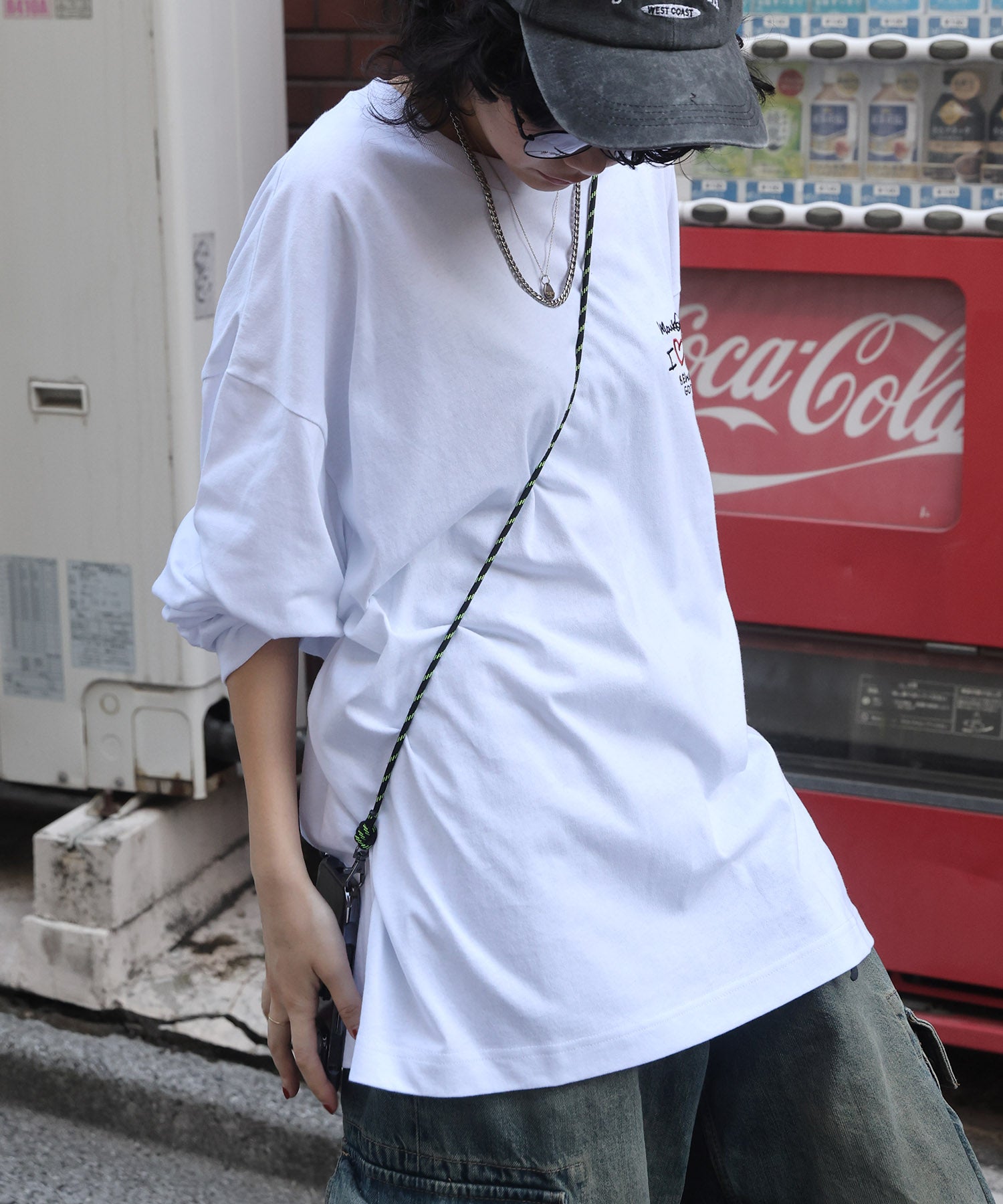 【MARK GONZALES ARTWORK COLLECTION / マークゴンザレス】ワンポイント刺繍 / ハートロゴバックプリント ビッグシルエットロンT