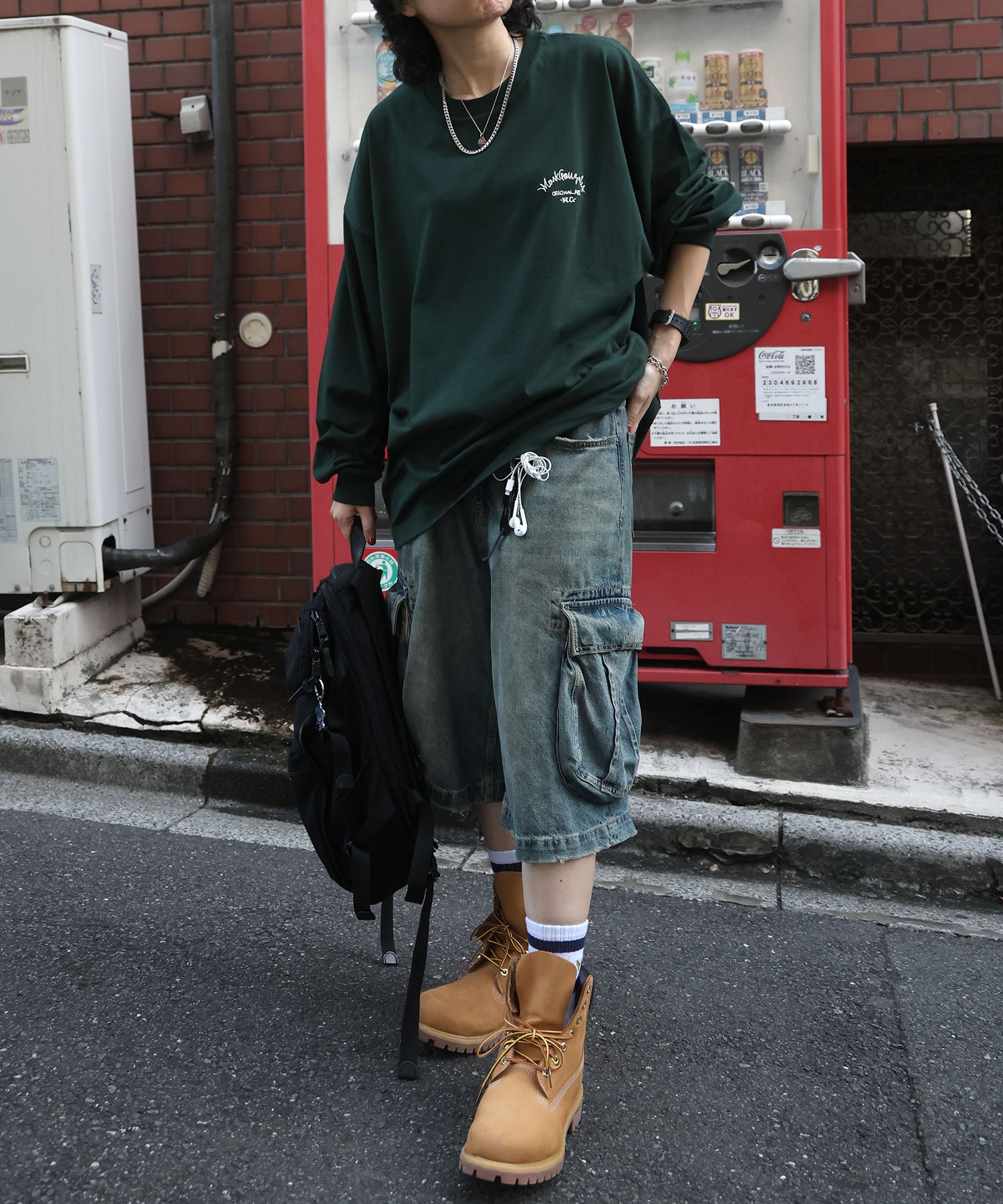 【MARK GONZALES ARTWORK COLLECTION / マークゴンザレス】ワンポイント刺繍 / アーチロゴバックプリント ビッグシルエットロンT