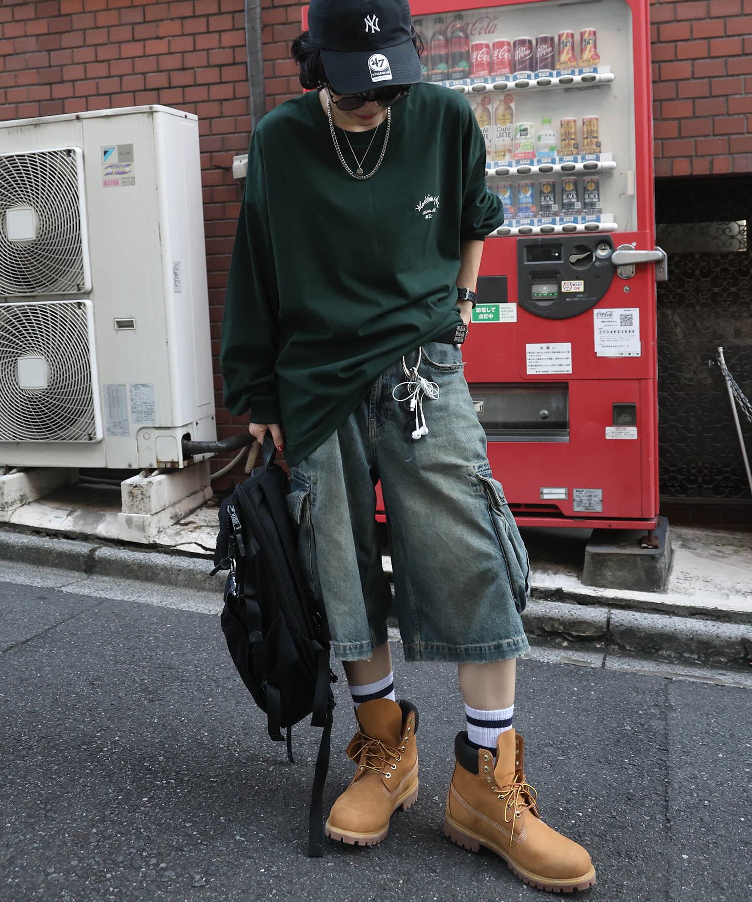 【MARK GONZALES ARTWORK COLLECTION / マークゴンザレス】ワンポイント刺繍 / アーチロゴバックプリント ビッグシルエットロンT