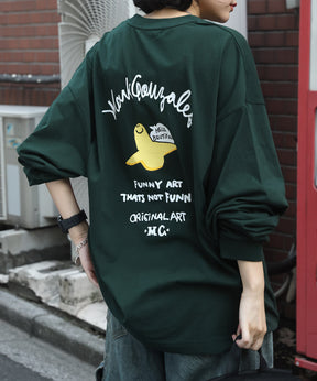 【MARK GONZALES ARTWORK COLLECTION / マークゴンザレス】ワンポイント刺繍 / アーチロゴバックプリント ビッグシルエットロンT
