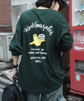 【MARK GONZALES ARTWORK COLLECTION / マークゴンザレス】ワンポイント刺繍 / アーチロゴバックプリント ビッグシルエットロンT