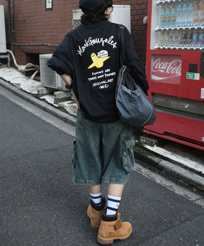 【MARK GONZALES ARTWORK COLLECTION / マークゴンザレス】ワンポイント刺繍 / アーチロゴバックプリント ビッグシルエットロンT