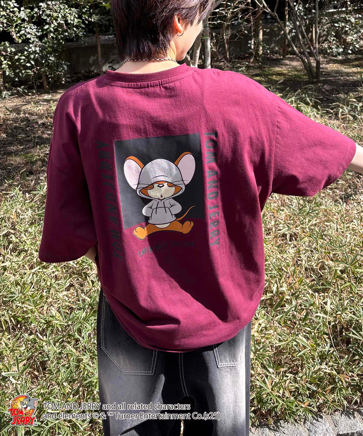 25SS【TOM&JERRY / トムトジェリー】ジェリー ビッグシルエットバックプリントTシャツ