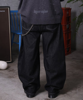 バレルレッグ リジット デニムパンツ