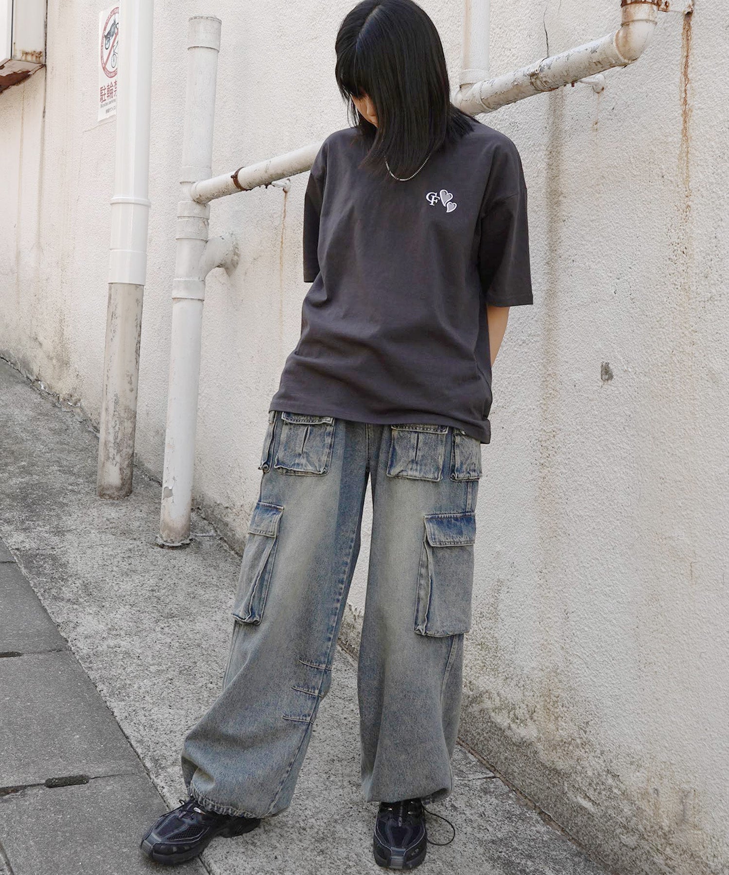 25SS ハートワンポイント刺繍 半袖Tシャツ