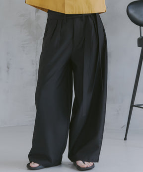 Belted Slacks Wide Pants / ベルト付きワイドパンツ