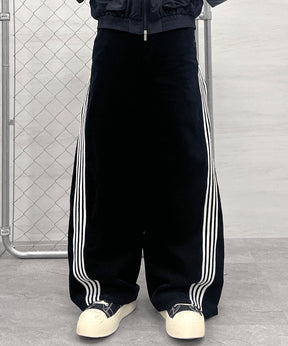 コーデュロイ ラインカーブ パンツ