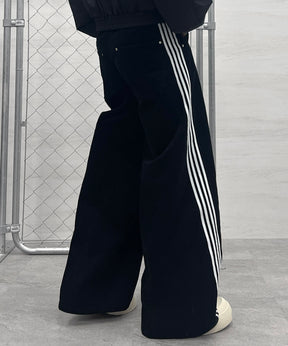 コーデュロイ ラインカーブ パンツ